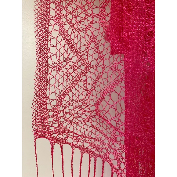 Hot Pink Open Weave Scarf - Picture 2 of 6